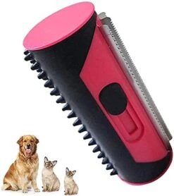 3-in-1 Undercoat Brush For Dogs, Undercoat And Hair Removal Brush, Animal Hair Remover Roller, Suitable For All Hairy Pets Large Dogs, Cats (Pink) (Color : Pink) -Zoo Shop 41C0DHbML. AC