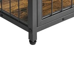 Furnished Wooden Dog Crate End Table, Small Dog Crate Furniture, Storage Console With Pull-Out Drawer, Furnished Dog Cage (Rustic Brownn, 19.69" W X 22.83" D X 26.97" H) -Zoo Shop 41CrC9wyiuL 1