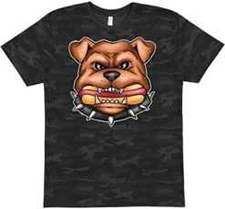 Inktastic Bull Dog Holding Hot Dog Illustration T-Shirt -Zoo Shop 41CxsGoR76L. AC