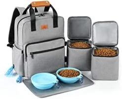 DELOMO Dog Travel Bag, Airline Approved Organizer Backpack With Multi-Function Pockets, 25L Accessories Set With 2 Food Storage Containers, 2 Foldable Bowls For Weekend Away 13 DELOMO Dog Travel Bag, Airline Approved Organizer Backpack With Multi-Function Pockets, 25L Accessories Set With 2 Food Storage Containers, 2 Foldable Bowls For Weekend Away -Zoo Shop 41D2RUoZhXL. AC