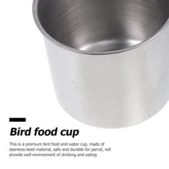 BIENKA 1pc Outdoor Pigeon Hanging African Water Cm Basket Food Feeding Gray Holder Attracting Bowl Cage Double Container Parrot With Birds Feeder Waterer Clip Supplies Drinking Stainless Bowl -Zoo Shop 41DObAuFLBL