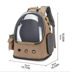 LEFEDA Backpack Bubble Space Capsule For Small Dogs And Puppies Pet Travel Backpacks Breathable Outdoor Hiking Walking Pet Backpack Carrier (Color : Khaki) -Zoo Shop 41DRdmwEwKL