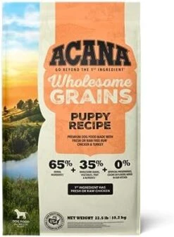 ACANA Wholesome Grains Dry Dog Food, Puppy Recipe, Real Chicken, Eggs And Turkey Dog Food Recipe, 11.5lb -Zoo Shop 41DoPVYHuOL. AC