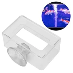 ESAAH Fish Food Feeding Ring Fish Safe Floating Food Feeder Square Transparent With Cup For Aquarium Fish Tank (Size : S 6x10x4cm) -Zoo Shop 41DqXKdenGS