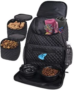 ReLIVE Dog Mom Essentials Travel Backpack, Airline Approved Pet Supplies Backpack,Dog Travel Backpack With 2 Silicone Collapsible Bowls And 2 Food Containers