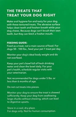 Amazon Brand - Wag Dog Dental Chews - Green Brush - Large Dogs (50 - 100 Lb), 36Oz, 24 Count