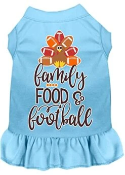 Family, Food, And Football Screen Print Dog Dress Bright Pink XS -Zoo Shop 41ESk3EwKpL 2