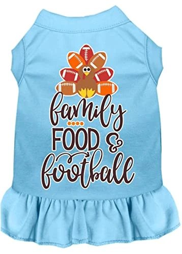 Family, Food, And Football Screen Print Dog Dress Purple 4X 4 Family, Food, And Football Screen Print Dog Dress Purple 4X - Image 2