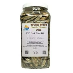 Aquatic Foods 1-lb 12oz Of 3''-5'' Freeze Dried Fresh Water Fish - Perfect For Piranha, Large Tropicals, Pond, Turtles, Cats, Rodents -, Jar