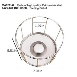 La La Pet® Stainless Steel Reptile Turtle Food Water Dispenser Feeder Food Bowl Feeding Dish For Lizard Tortoise Chameleon Round L -Zoo Shop 41ErPZ9aGDL