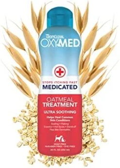TropiClean Oxymed Medicated Cat & Dog Shampoo For Itchy Skin, Skin Soothing Oatmeal Shampoo For Dogs & Cats 20 Ounce -Zoo Shop 41FaT8TwffL. AC