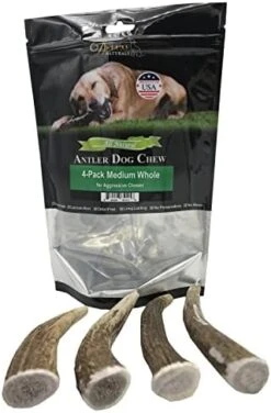 Deluxe Naturals Elk Antler Chews For Dogs | Naturally Shed USA Collected Elk Antlers | All Natural A-Grade Premium Elk Antler Dog Chews | Product Of USA, 1-LB Pack Large Cuts -Zoo Shop 41FdHmAwPSL. AC