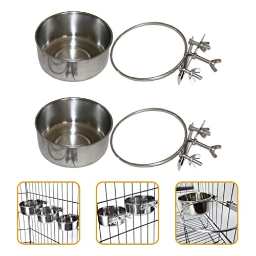 Bird Cage Mount Bowl Bird Food Metal Dog Bowls 2Pcs Parrot Feeder Dish Cup Bird Cage Feeding Cup Parrot Food Holder Bird Feeder Stainless Steel Dog Bowls Parakeet Food 8 Bird Cage Mount Bowl Bird Food Metal Dog Bowls 2Pcs Parrot Feeder Dish Cup Bird Cage Feeding Cup Parrot Food Holder Bird Feeder Stainless Steel Dog Bowls Parakeet Food - Image 6