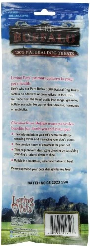 Loving Pets Pure Buffalo 12-Inch Bully Stick Dog Treat, 3-Pack