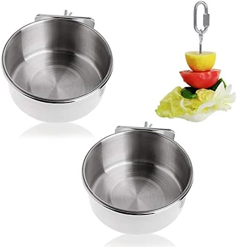 Ymmsuuie 2 Pack Bird Food Bowl With 1 Fruit Skewer Holder, Stainless Steel Parrot Feeder With Clamp For Cage,Stainless Steel Bowls For Cats And Dog, Bird Cage Food Water Bowls 11 Ymmsuuie 2 Pack Bird Food Bowl With 1 Fruit Skewer Holder, Stainless Steel Parrot Feeder With Clamp For Cage,Stainless Steel Bowls For Cats And Dog, Bird Cage Food Water Bowls - Image 9