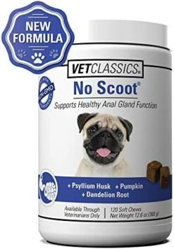 Vet Classics No Scoot Dog Supplements For Healthy Anal Gland Function – Support Normal Bowel Functions, Anal Glands – Increases Daily Fiber Intake For Dogs – 120 Soft Chews -Zoo Shop 41FsxUwTV9L. AC