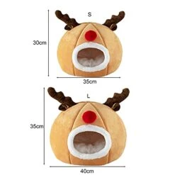 JENPECH Christmas Style Cat Bed House - Comfortable Christmas Reindeer Shape Dog Bed Cave Warm Sleeping Bag Sofa Cushion Nest For Small Puppies Kitten Camel S 15 JENPECH Christmas Style Cat Bed House - Comfortable Christmas Reindeer Shape Dog Bed Cave Warm Sleeping Bag Sofa Cushion Nest For Small Puppies Kitten Camel S -Zoo Shop 41G1AuCBGWL