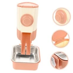 NOGRAX 4 Sets Rabbit Rat Supply Dispenser Cage Accessory Food Animal Cats Reusable Pigs Container Bird Bowls Feeding Steel Hamster Dogs Pet Small Ferrets Parrots Guinea Pig Pink Hanging Feeder -Zoo Shop 41G3UMekitL 1