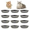 Hamiledyi 12 Pcs Stainless Steel Cat Bowls Replacement Whisker Fatigue Relief Cat Plates Pet Water Dish Shallow Kitten Bowls Pet Bowls For Dogs Cats And Other Small Animals (7.68 Inch Diameter) -Zoo Shop 41G6hVhVyyL