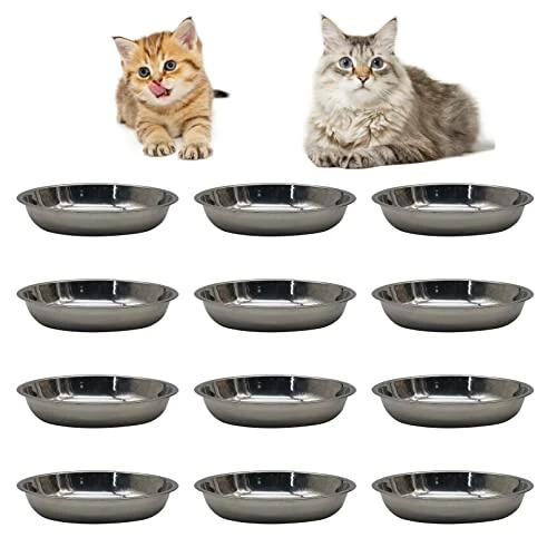 Hamiledyi 12 Pcs Stainless Steel Cat Bowls Replacement Whisker Fatigue Relief Cat Plates Pet Water Dish Shallow Kitten Bowls Pet Bowls For Dogs Cats And Other Small Animals (7.68 Inch Diameter) 3 Hamiledyi 12 Pcs Stainless Steel Cat Bowls Replacement Whisker Fatigue Relief Cat Plates Pet Water Dish Shallow Kitten Bowls Pet Bowls For Dogs Cats And Other Small Animals (7.68 Inch Diameter)