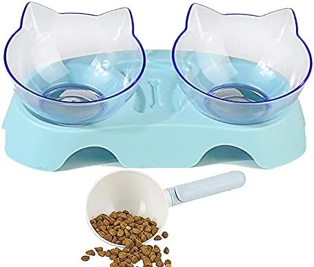 Double Dog Cat Bowls Anti Vomiting, Elevated Cat Food Water Bowls With 15° Tilted Raised Stand Pet Feeder Bowl For Cats And Small Dogs 8 Double Dog Cat Bowls Anti Vomiting, Elevated Cat Food Water Bowls With 15° Tilted Raised Stand Pet Feeder Bowl For Cats And Small Dogs - Image 6