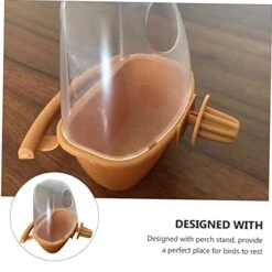EVANEM Bird Food Box Clear Bird Feeder Bird Cages For Cockatiels Bird Cage Feeder Bird Coop Cup Bird Cage Bowl Parrot Feeder With Perch Bird Feeder With Stand Parrot Food Feeder Pet 2pcs -Zoo Shop 41GDzwCaefL