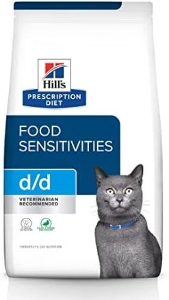Hill's Prescription Diet D/d Food Sensitivities Duck & Green Pea Formula Dry Cat Food, Veterinary Diet, 3.5 Lb. Bag -Zoo Shop 41GncNqbETL. AC 1