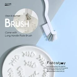 Fatcatjoy Cat Slow Feeder Bowl Ceramic Elevated Plate Cat Puzzle Feeder Improve Vomiting Dog Food Bowls Slow Feeder Easy To Clean(with Brush) -Zoo Shop 41GolyziZNL