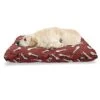 Ambesonne Mushroom Pet Bed, Autumn Pattern With Amanita Muscaria Psychedelic Food Forest Woodland, Chew Resistant Pad For Dogs And Cats Cushion With Removable Cover, 24" X 39", Burnt Sienna Red White -Zoo Shop 41GrwGD0SUL