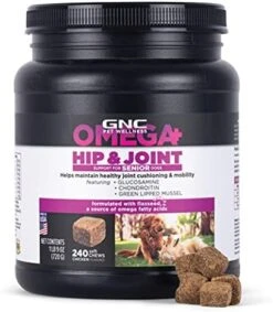 GNC Pets Omega Skin & Coat Dog Supplements For Adult Dogs With Omega Fatty Acids & Flaxseed, 120 Ct| Chicken Flavored Soft Chews For Dogs Skin & Coats With Salmon Oil And Vitamin E (FF15440) -Zoo Shop 41GtG3IL35L. AC