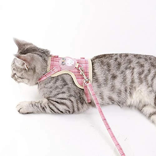 XxiaoTHAWxe Pet Leash Traction Rope, Pet Nylon Mesh Harness Leash Collar Clothes Vest Cat Kitten Cord Traction Rope For Walking Training Running - Blue L 6 XxiaoTHAWxe Pet Leash Traction Rope, Pet Nylon Mesh Harness Leash Collar Clothes Vest Cat Kitten Cord Traction Rope For Walking Training Running - Blue L - Image 4