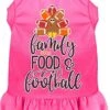 Family, Food, And Football Screen Print Dog Dress Bright Pink XS -Zoo Shop 41GyAkGT9RL 2
