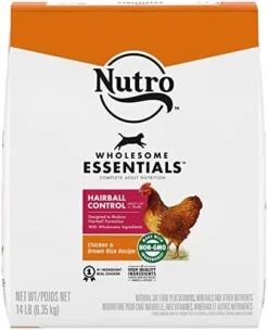 NUTRO WHOLESOME ESSENTIALS Adult Hairball Control Natural Dry Cat Food Farm-Raised Chicken & Brown Rice Recipe, 14 Lb. Bag -Zoo Shop 41H1OIK4S4L. AC
