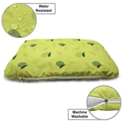 Ambesonne Lime Wooden Dog House, Silhouette Of Citrus Fruit With Leaf Background Healthy Life Tropical Food, Indoor & Outdoor Portable Dog Kennel With Pillow & Cover, 2X-Large, Lime Green Apple Green -Zoo Shop 41H5Ou6enYL
