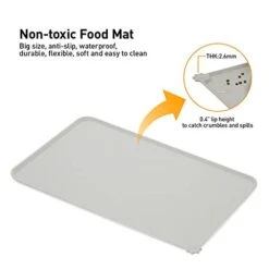 YEACHA Raised Cat Bowls, Tilt Cat Dog Food Water Elevated Bowls Set With Automatic Water Bottle, With Silicon Waterproof Mat, For Cats Small Dogs, Grey -Zoo Shop 41H88kJNPxL