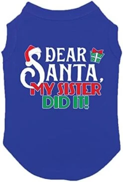 Dear Santa My Brother Did It - Christmas Dog Shirt (Natural, Small) -Zoo Shop 41HO8a1 kgL. AC 1