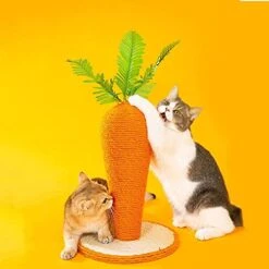 JYDQM Cats Scratcher Tree Tower Scratching Cats Tree Cute Carrot Cats Climbing Post Funny Cats Grinding Claw Post Pet Supplies (Color : A, Size : M Code) -Zoo Shop 41HTDWEu2cL
