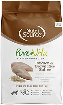 NutriSource Pure Vita Dog Food, Made With Chicken And Brown Rice, With Wholesome Grains, 25LB, Dry Dog Food -Zoo Shop 41HTiSoiWpS. AC