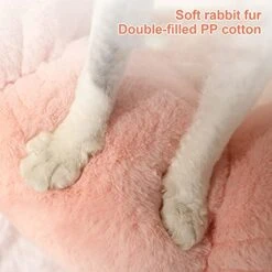 JENPECH Round Flower Shape Plush Cats Bed House Cats Mat Winter Warm Sleeping Cats Nests Soft Dog Basket Pet Cushion Portable Pet Supplies Grey L -Zoo Shop 41HZQFgESNL
