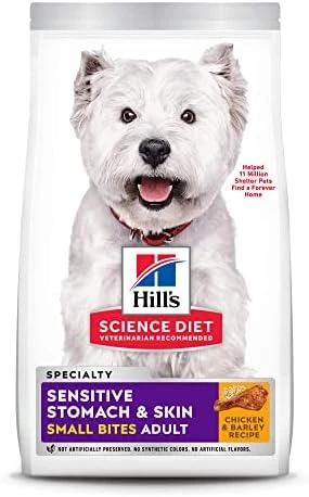 Hill's Science Diet Adult Sensitive Stomach And Skin, Small Bites Dry Dog Food, Chicken & Barley Recipe, 4 Lb. Bag 7 Hill's Science Diet Adult Sensitive Stomach And Skin, Small Bites Dry Dog Food, Chicken & Barley Recipe, 4 Lb. Bag - Image 5