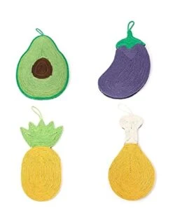 Cat Scratch Pad Cat Scratchers Handmade Scratch Board With Hanging Rope Home Decor Cat Scratcher Mat Cute Food Shaped Cats Scratching Playing (Color : Pineapple) -Zoo Shop 41HnP7Y6VdL