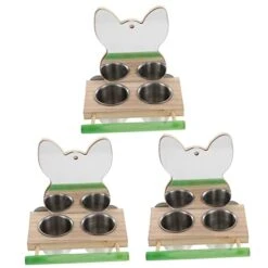 NOGRAX 3 Pcs Small Containers Cage Portable Standing Pigeons Container Macaw Parakeet Cups One- With Squirrel Parrot Stainless Playing Way Platform Steel African Budgie Greys Pigeon Pet Feeder (Color