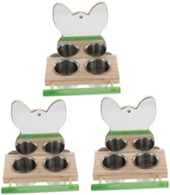 NOGRAX 3 Pcs Small Containers Cage Portable Standing Pigeons Container Macaw Parakeet Cups One- With Squirrel Parrot Stainless Playing Way Platform Steel African Budgie Greys Pigeon Pet Feeder (Color -Zoo Shop 41HtIX5EJgL. AC 3