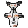 Poeticcity Seamless Colorful Japanese Food On White No Pull Vest Harness, Padded Reflective Adjustable Harnesses For Small To Large Dogs Cats With Leash Clips Easy Control Handle M