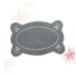 Silicone Table Mats 2pcs Non Skid Rug Cat Litter Rug Dog Cat Bowl Mat Cat Placemat Dog Indoor Mat Dog Feeding Tablemat Pet Dog Carpet Food Trash Can Grey Cat Mat -Zoo Shop 41I0WTLRqGL