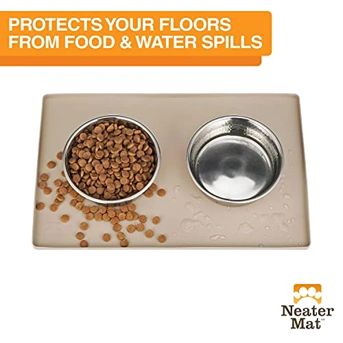 Neater Pet Brands Neater Mat - Waterproof Silicone Pet Bowls Mat - Protect Floors From Food & Water (19" X 12", Cappuccino) 4 Neater Pet Brands Neater Mat - Waterproof Silicone Pet Bowls Mat - Protect Floors From Food & Water (19" X 12", Cappuccino) - Image 2