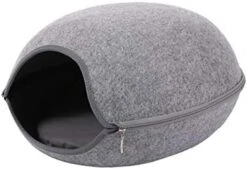 YangYan Cat Bed Cave Sleeping Bag Zipper Cat Shape Felt Cloth Cat House Bed For Cats Basket Bags Animals Beds Nest Cushion Pet Supplies (Color : 50x 20cm) -Zoo Shop 41IKUDBQCjL. AC