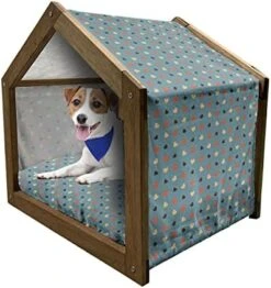 Ambesonne Fruit Wooden Dog House, Juicy Strawberries With Leaves Yummy Food Organic Charming Sweets Graphic Design, Indoor & Outdoor Portable Dog Kennel With Pillow And Cover, X-Large, Red Fern Green -Zoo Shop 41IPiMTOFYL. AC