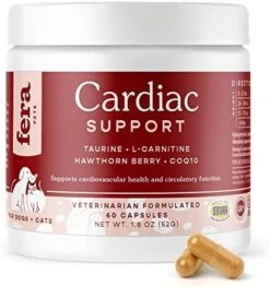 Fera Pets Cardiac Support Supplement For Dogs And Cats, Improves Blood Flow, Energy – With Taurine, CoQ10, Organic Hawthorn Berry, Supports Cardiovascular Heart Health – 60 Capsules 14 Fera Pets Cardiac Support Supplement For Dogs And Cats, Improves Blood Flow, Energy – With Taurine, CoQ10, Organic Hawthorn Berry, Supports Cardiovascular Heart Health – 60 Capsules -Zoo Shop 41IcbOb2mRL. AC