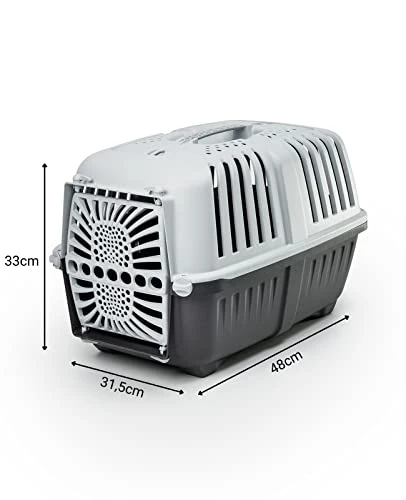 Lionto Plastic Transport Box For Dogs And Cats 48 X 31.5 X 33 Cm Anthracite 7 Lionto Plastic Transport Box For Dogs And Cats 48 X 31.5 X 33 Cm Anthracite - Image 5